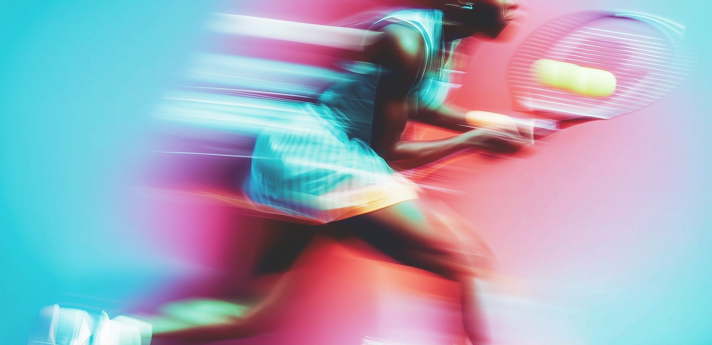 Serena Williams playing tennis in abstract artistic style representing elite athletes using GLP-1 medications
